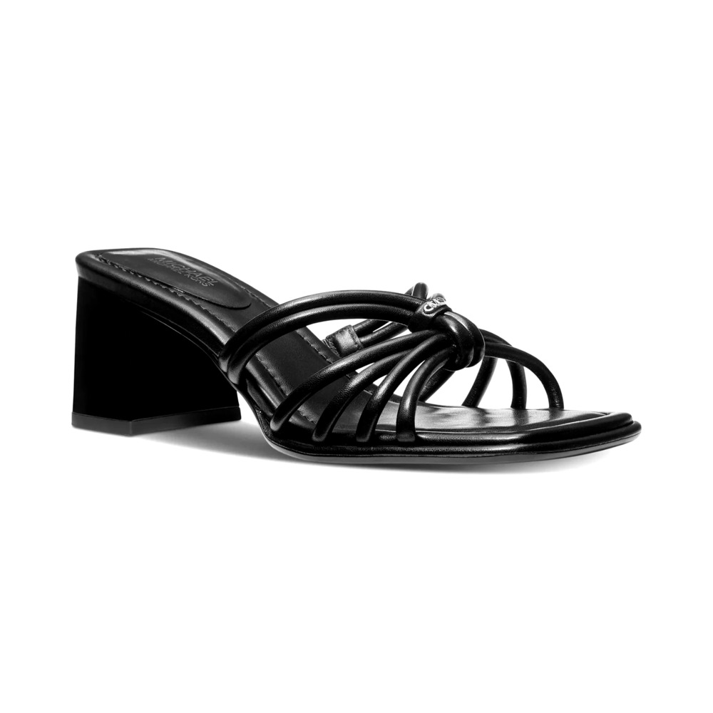 Michael Kors Women's Astra Strappy Leather Sandals Mule Black Sz 10 NEW $145 - Picture 2 of 9